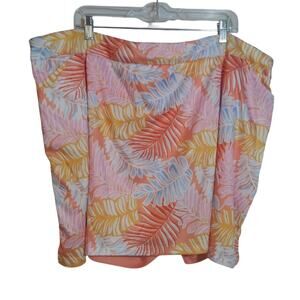 Hearts of Palm Womens Pastel Tropical Leaves Skort Athletic Golf Size 3X